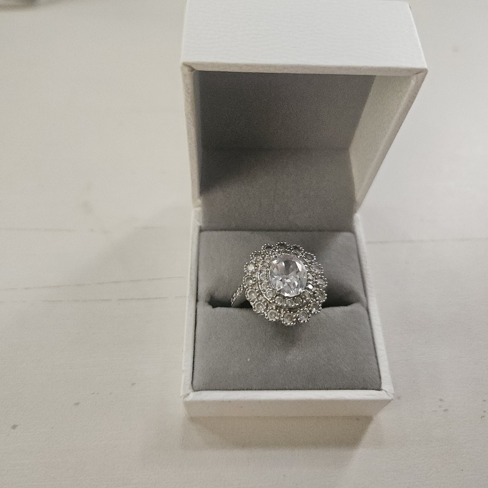 Elegant Silver Halo Ring